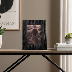 5 in. x 7 in. Black Wood Rectangle Jagged Photo Frame