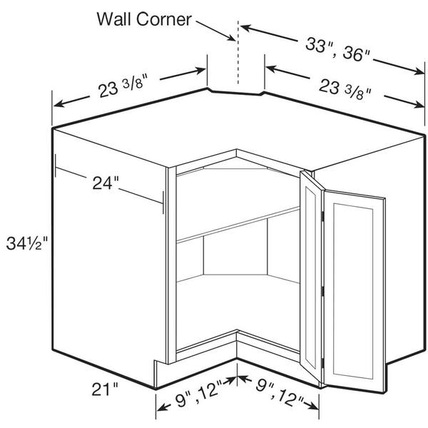 Home Decorators Collection Hargrove Assembled 36x34 5x24 In Plywood Shaker Ez Reach Base Corner Kitchen Cabinet Right Stained Cinnamon Ezr36r Hcn Ez Reach Base Corner Kitchen Cabinet, Kitchen Corner Base Unit Dimensions