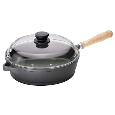 Tradition 4.25 qt. Cast Aluminum Nonstick Saute Pan in Gray with Glass Lid