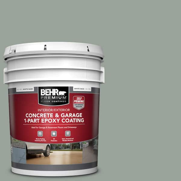 BEHR PREMIUM 5 gal. N410 4 Natures Gift Self Priming 1 Part Epoxy Satin Interior Exterior Concrete and Garage Floor Paint 90005 The Home Depot