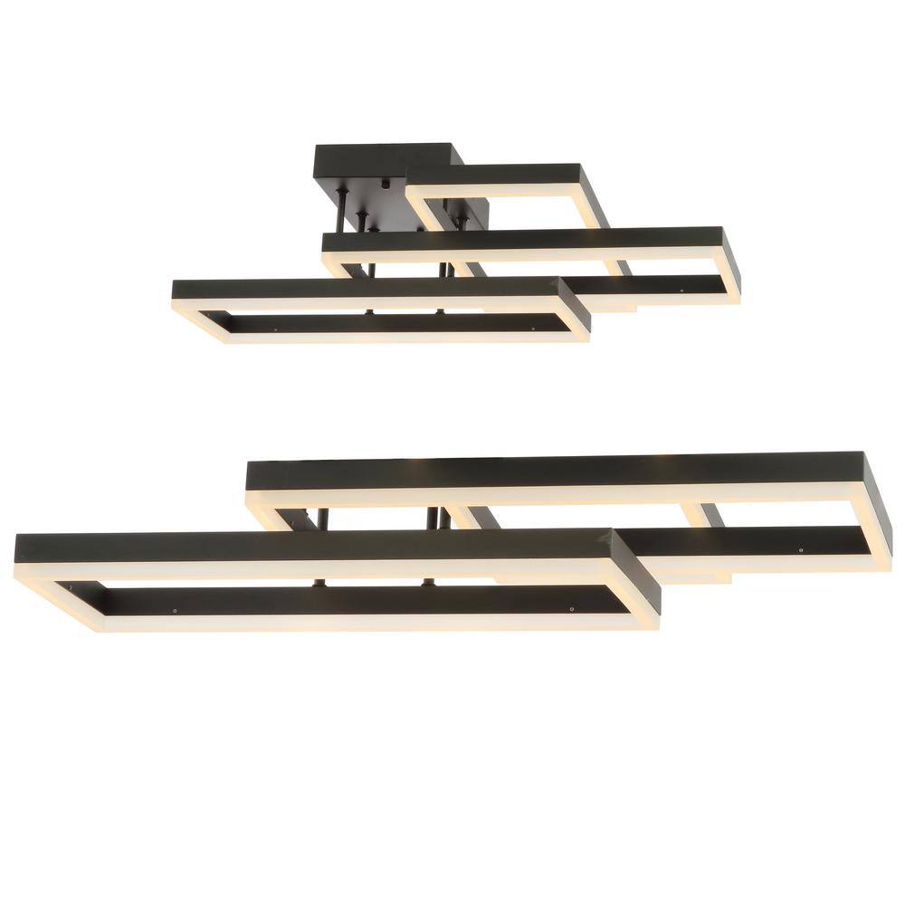 Lumina 28" LED Black Geometric Flush Mount Ceiling Light