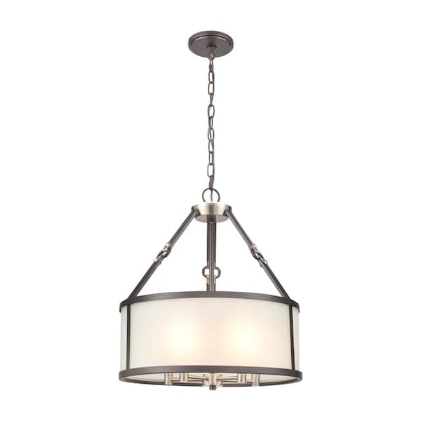 Titan Lighting Armstrong Grove 5-Light Espresso Brown Chandelier with Glass Shades