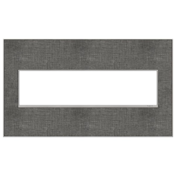 Legrand adorne 4 Gang Decorator/Rocker Wall Plate, Slate Linen (1-Pack)