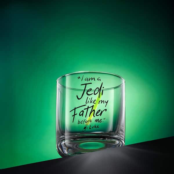 JoyJolt Star Wars New Hope Obi-Wan Kenobi Blue Lightsaber 14.2 oz. Tall Drinking  Glass (Set of 2) JSW10824 - The Home Depot