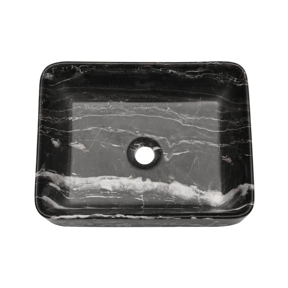 19 in. x 15 in. Black Marble Texture Ceramic Rectangular Vessel Bathroom Sink, Faucet Not Included price history on PriceWatchPro