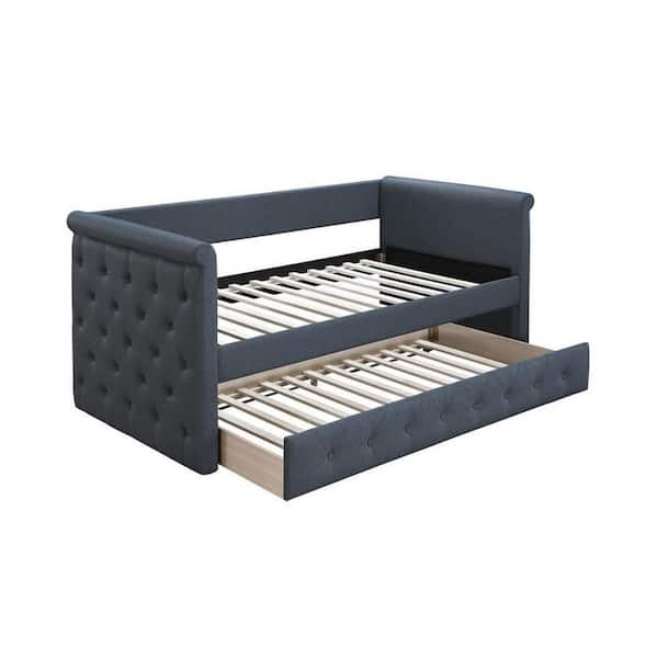 Edra Classic Charcoal Gray Twin Size Daybed with Trundle