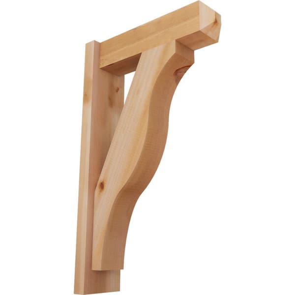 Ekena Millwork 6 in. x 30 in. x 18 in. Western Red Cedar Fuston Craftsman Smooth Outlooker