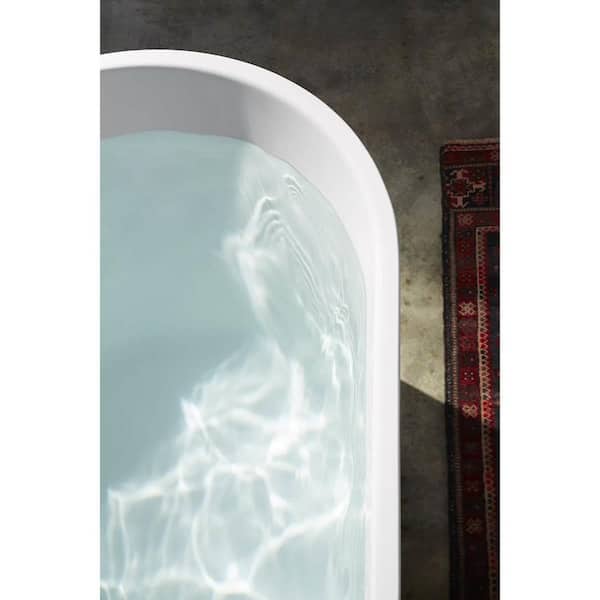 KOHLER Evok 66 in. x 30 in. Soaking Bathtub with Center Drain in