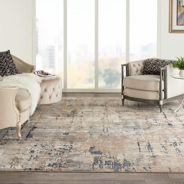 Concerto Beige Grey 12 ft. x 15 ft. Abstract Contemporary Area Rug