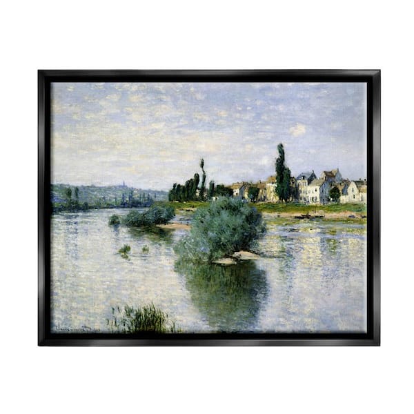 The Stupell Home Decor Collection Countryside Homes Landscape Monet Classic Painting by Claude Monet Floater Frame Nature Wall Art Print 21 in. x 17 in.