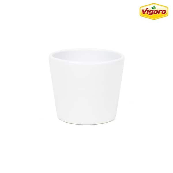 Vigoro 3 in. Ivorie Small White Ceramic Planter (3 in. D x 2.6 in. H)