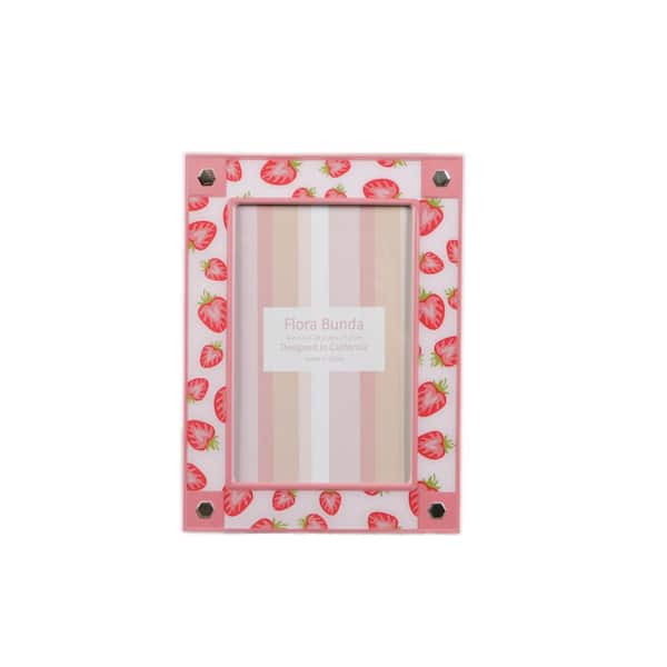 Flora Bunda Frame 4 x 6 Pink Alloy Strawberry Picture Frame