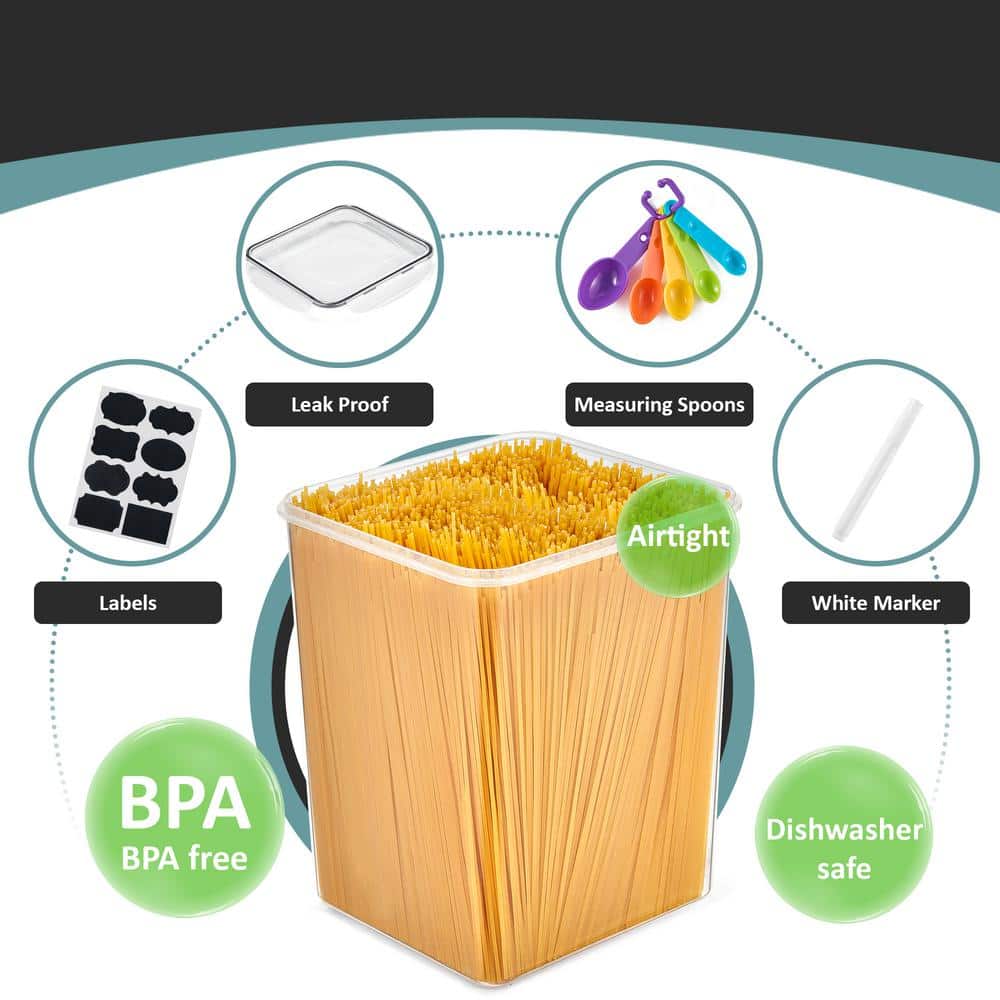 Clear BPA-Free Plastic Airtight Food Storage Containers Set