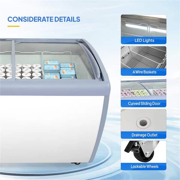 Winado 49.61 in. 12 cu. ft. Manual Defrost Commercial Chest
