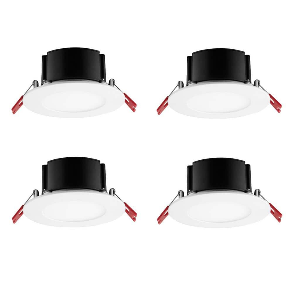 Box on Top Integrated LED 4 in Round  Canless Recessed Light for Kitchen Ba