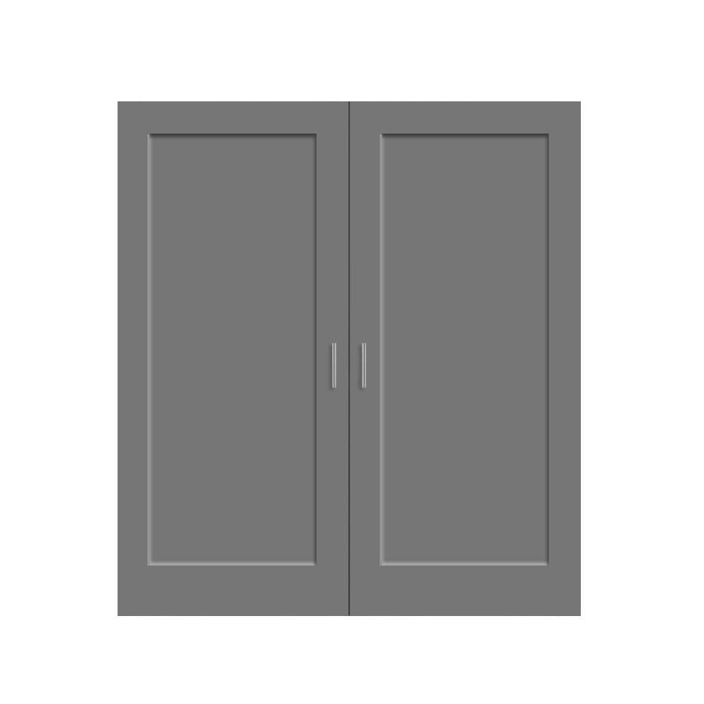 72 in. x 80 in. 1 Panel Hollow Core Light Gray Composite Interiror Double Door Slabs w/ Magnetic Catch and Handle price history on PriceWatchPro