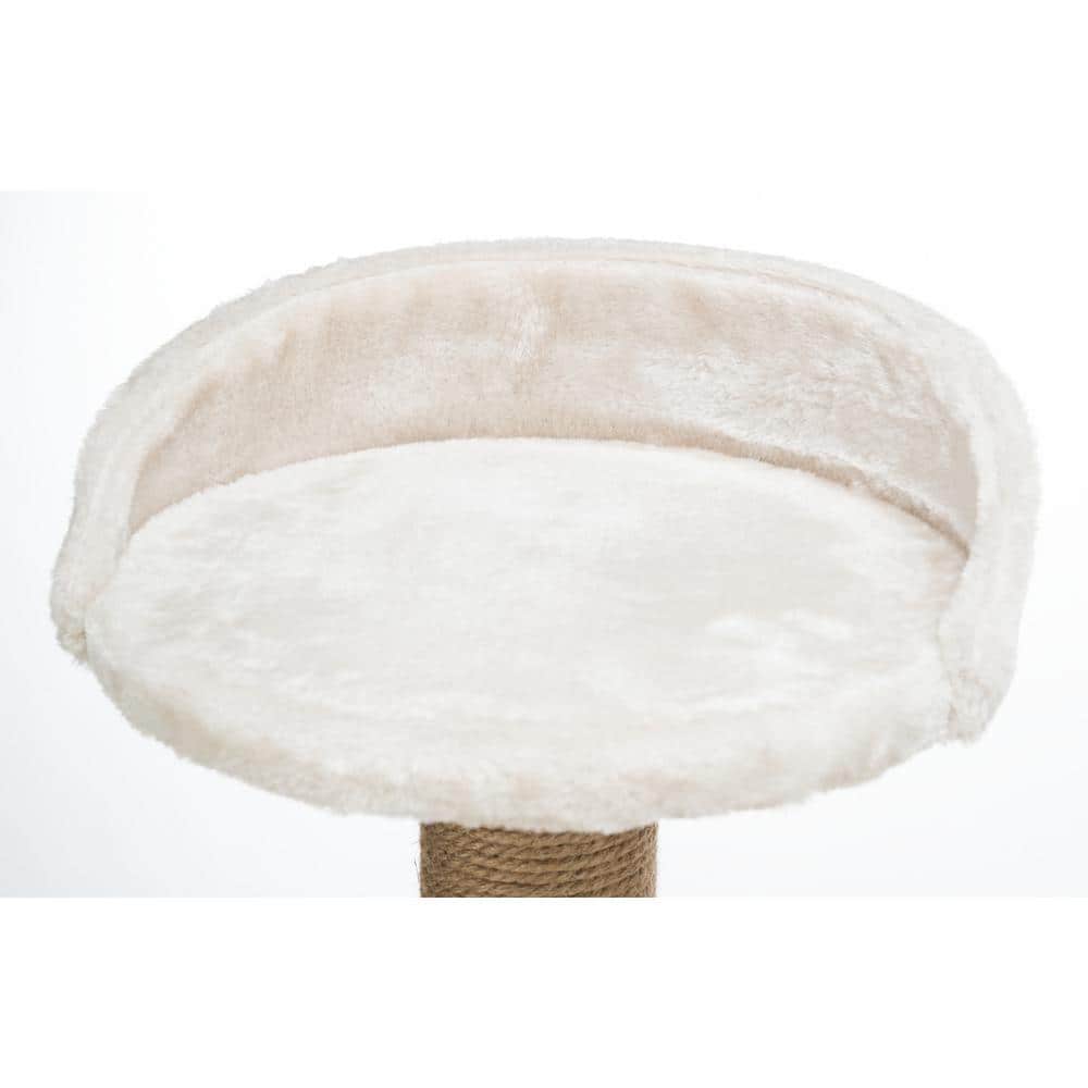 Nayra 32.7" Beige and Jute 3-Level Cat Tree with Condo