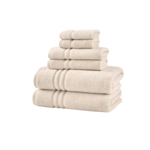 Turkish Cotton Ultra Soft Almond Biscotti Ivory 6-Piece Bath Towel Set
