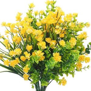 13 in. White Outdoor Artificial Flowers UV Resistant 12 Bundles DE412R4 ...