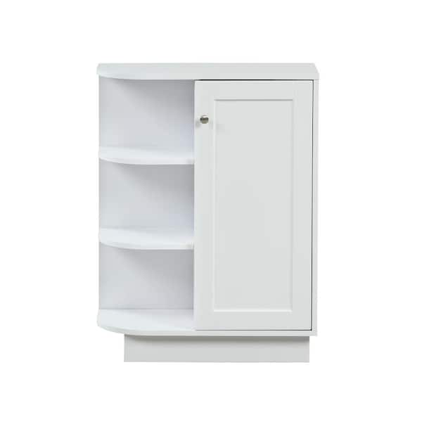 White Shelf Cabinet with Adjustable Plates Ample Storage Space