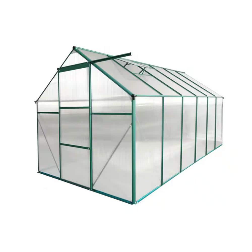 6 ft. x 12 ft. Aluminum Outdoor Heavy Duty Walk-in Greenhouse for 4-Seasons Backyard, Garden, Green price history on PriceWatchPro