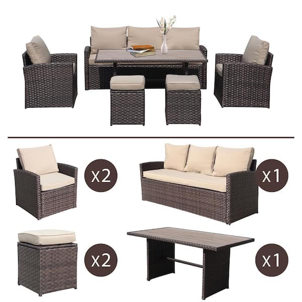 Patio conversation set of 4 btmway outdoor rattan furniture conversation chair deals set for patio on clearance