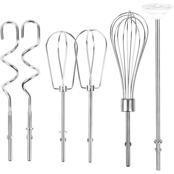 KIWDZFU Hand Mixer Beaters Attachments Kit for Whisk, Dough Hooks and Blending Rod Compatible with Kitchen Aid Models 6-Pieces