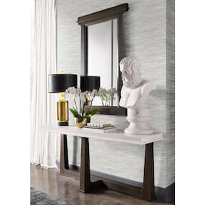 Luxe Retreat 27 in. x 27 ft. Cove Gray and Silver Osprey Faux Grasscloth Unpasted Wallpaper