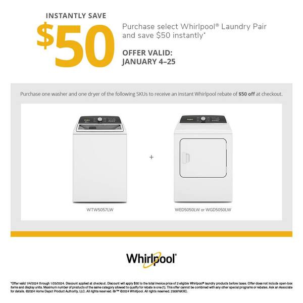 Whirlpool 7 Cu. Ft. Gas Dryer with Moisture Sensor in White - WGD6150PW