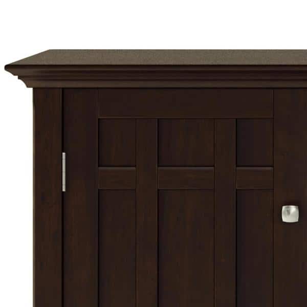 Dark Chestnut Brown Solid Wood Sideboard Buffet with Wine Rack