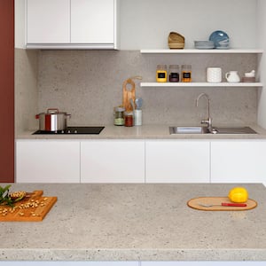 2 in. x 2 in. Solid Surface Countertop Sample in Vathi