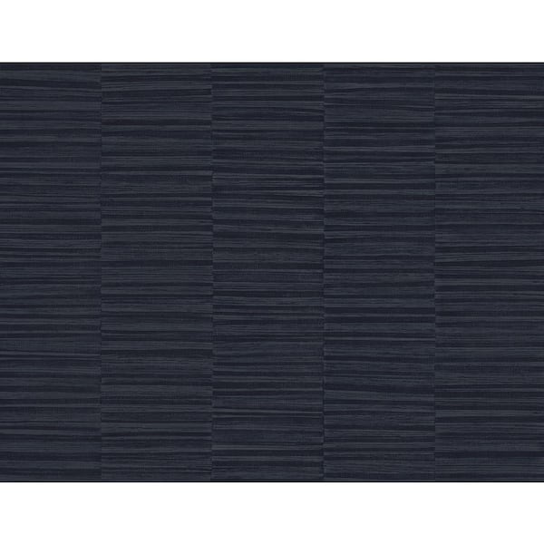 Seabrook Designs 60.75 sq. ft. Midnight Blue Forssa Embossed Vinyl Unpasted Wallpaper Roll