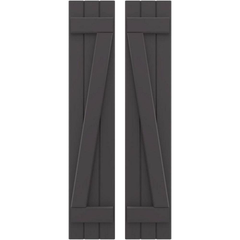 10-1/2 in. W x 32 in. H Americraft 3 Board Exterior Real Wood Joined Board and Batten Shutters with Shadow Mountain price history on PriceWatchPro