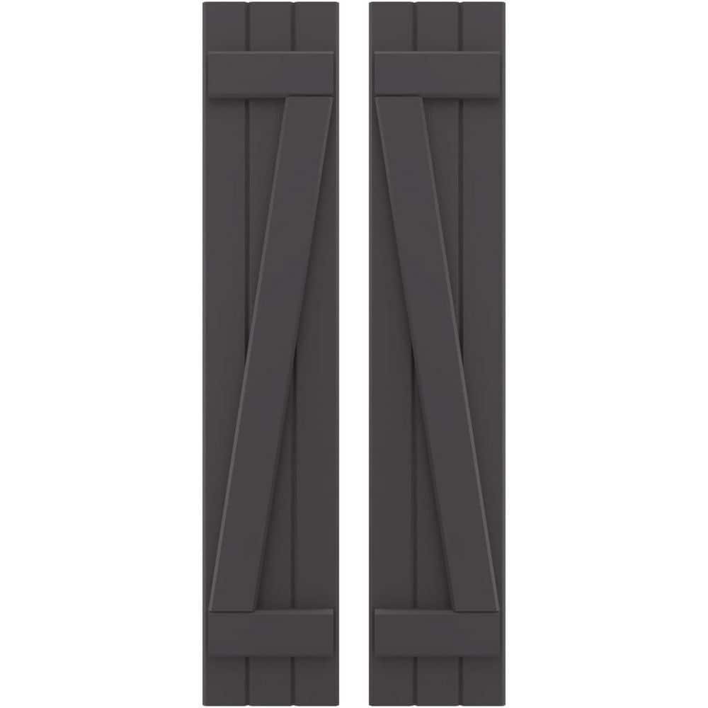10-1/2 in. W x 63 in. H Americraft 3 Board Exterior Real Wood Joined Board and Batten Shutters with Shadow Mountain price history on PriceWatchPro