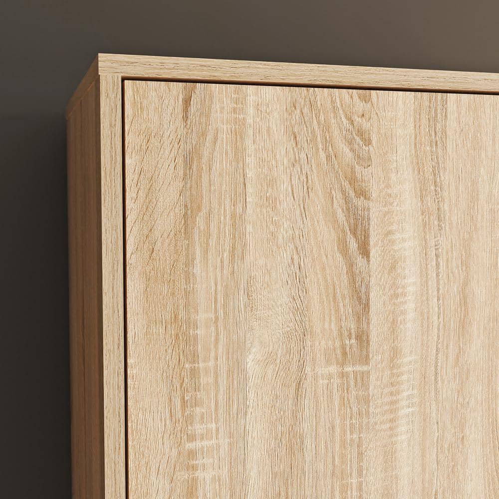 Tall Charter Oak Storage Cabinet with Adjustable Shelves