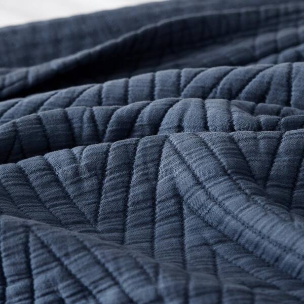 The Company Store Somerset Chevron Indigo Blue Cotton Full/Queen Blanket  85097W-FQ-IND-BLUE - The Home Depot