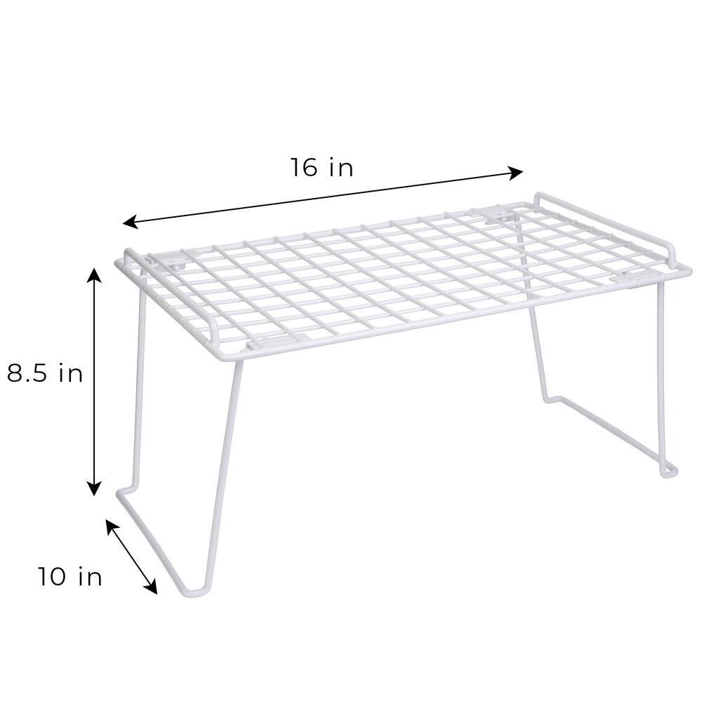 Large White Metal Stacking Cabinet Shelf Rack