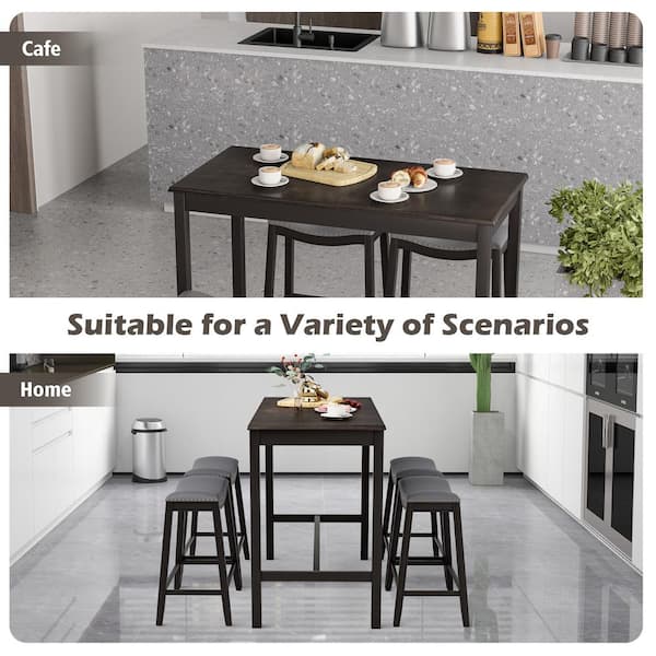 HONEY JOY Kitchen Dining Table Set Counter Height Table with