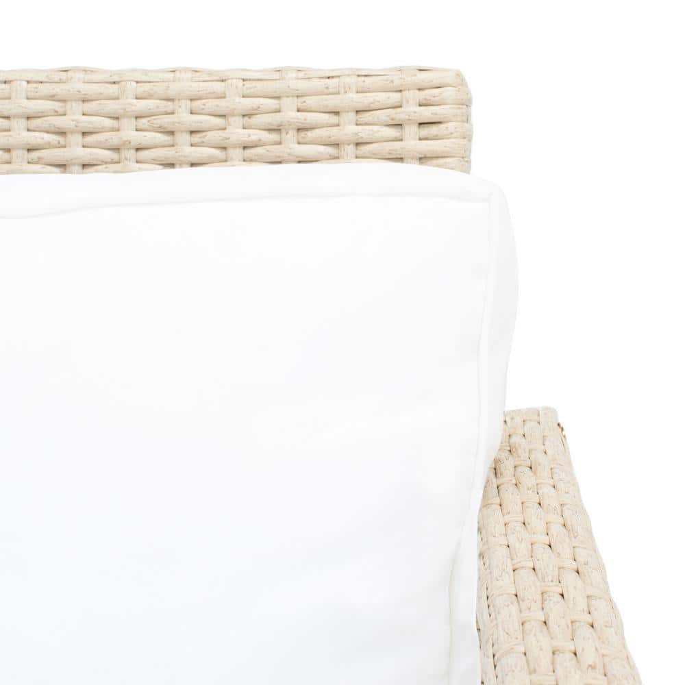 Beige Wicker 4-Piece Outdoor Living Set with Cushions