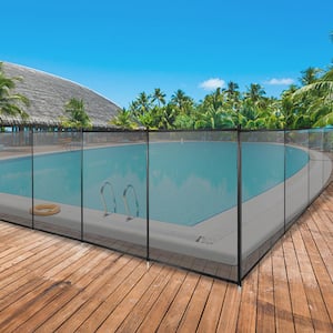 4 ft. x 48 ft. Black Hook Buckle Connected Removable Pool Fence for In-ground Pools with Pool Safety Fence Section Kit