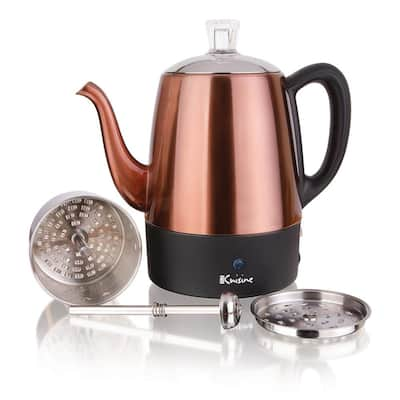 Farberware 12-Cup Classic Stainless Steel with Blue Knob Coffee Percolator  47794 - The Home Depot