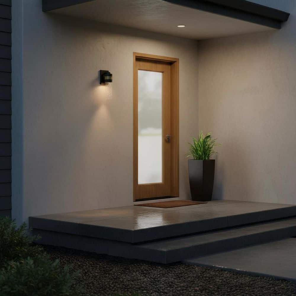 LARK Albie 1-Light LED Black Hardwired Outdoor Wall Lantern Sconce