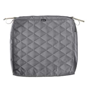 Montlake FadeSafe 21 in. W x 19 in. D x 3 in. T Grey Quilted Dining Cushion Slipcover
