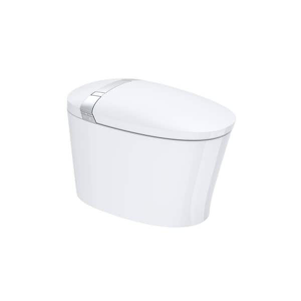 Azalea Elongated Bidet Toilet 1.08 GPF in White with Adjustable Sprayer Settings, Air Dryer, Deodorizing, Soft Close