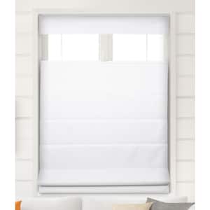 Pure White Cordless Top Down Bottom Up Room Darkening Fabric Roman Shades 32.5 in. W x 60 in. L