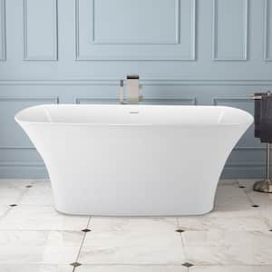 Modern 67 in. H Acrylic Freestanding Flatbottom Bathtub in White
