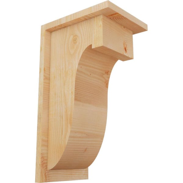 Ekena Millwork 8 in. x 10 in. x 18 in. Douglas Fir Del Monte Rough Sawn Corbel with Backplate