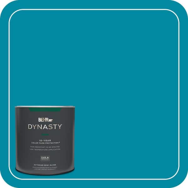 BEHR DYNASTY 1 qt. #P480-6 Aruba Blue Semi-Gloss Exterior Stain-Blocking Paint & Primer