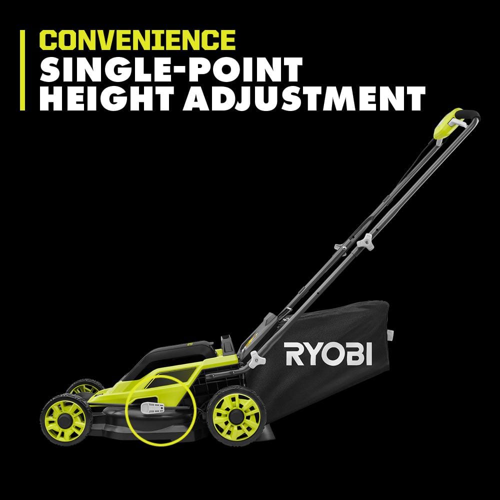 Ryobi 18V Lime Green Cordless Battery Push Lawn Mower