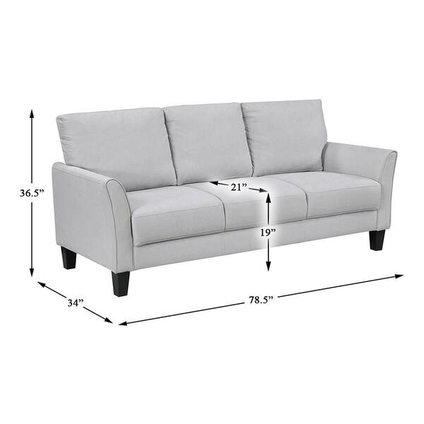 Lazzara Tesoro 78.5 in. W Flared Arm Textured Fabric Rectangle 3